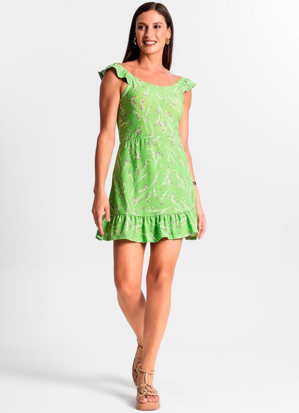 Rovitex - Vestido Curto Estampado Babados Use Up Verde 4