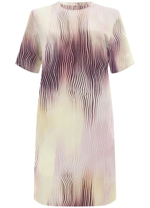 Lunender - Vestido Curto Estampado Bolsos em Malha Roxo - LUNENDER