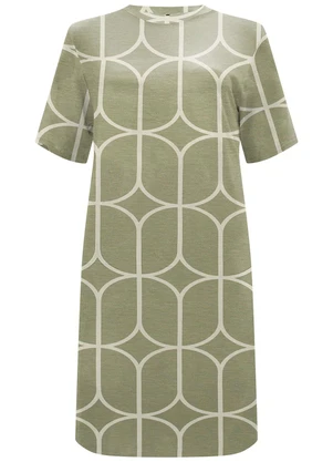 Lunender - Vestido Curto Estampado Bolsos em Malha Verde - LUNENDER