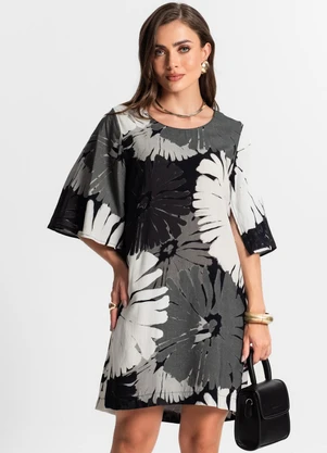 Endless - Vestido Curto Estampado Cinza - ENDLESS