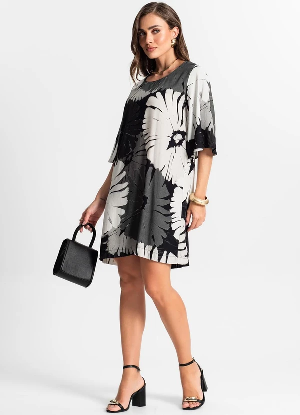 Endless - Vestido Curto Estampado Cinza 3