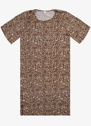 Select - Vestido Curto Estampado Feminino Marrom - SELECT