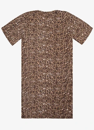 Select - Vestido Curto Estampado Feminino Marrom - SELECT