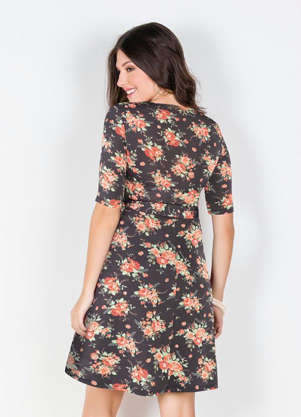 Queima Estoque - Vestido Curto Estampado Floral Dark 10