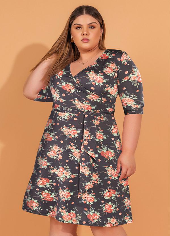 Queima Estoque - Vestido Curto Estampado Floral Dark 6