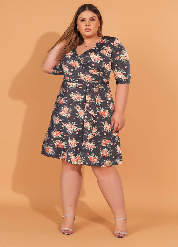 Queima Estoque - Vestido Curto Estampado Floral Dark 4