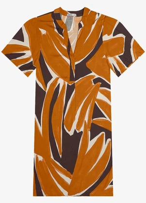 Endless - Vestido Curto Estampado Marrom - ENDLESS