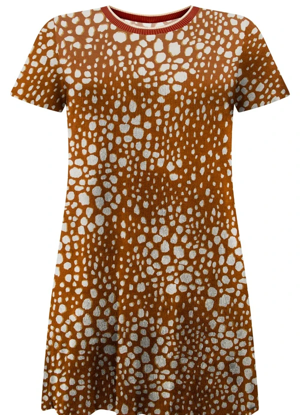 Lunender Mais Mulher - Vestido Curto Estampado Plus Size Laranja