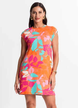 Rovitex - Vestido Curto Estampado Laranja - ROVITEX