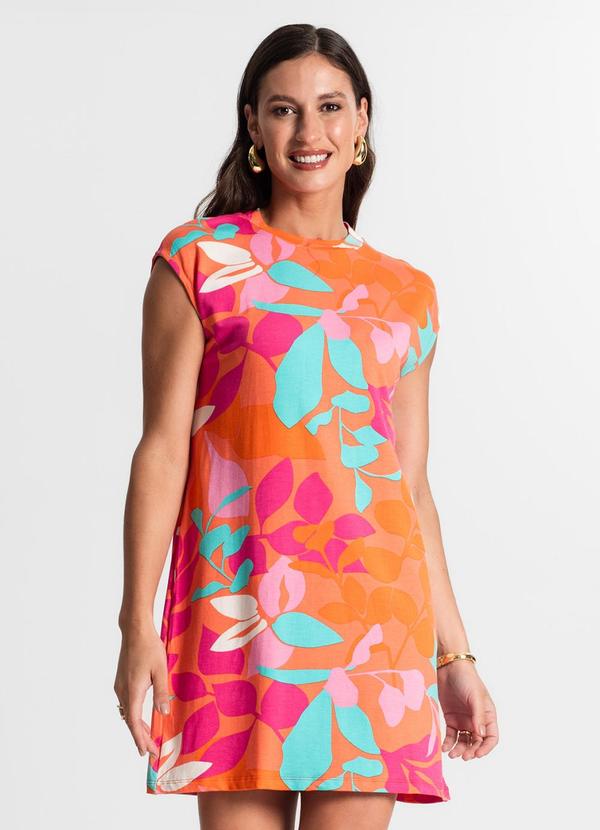 Rovitex - Vestido Curto Estampado Laranja 3