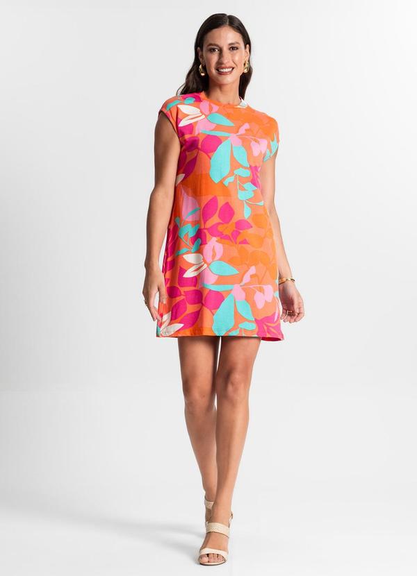 Rovitex - Vestido Curto Estampado Laranja 4