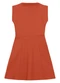 Enfim - Vestido Curto Evasê Acinturado Laranja - variação: Laranja