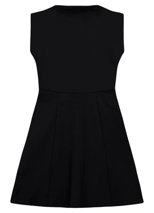 Enfim - Vestido Curto Evasê Acinturado Preto - ENFIM