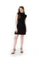 Enfim - Vestido Curto Evasê Acinturado Laranja - variação: Preto