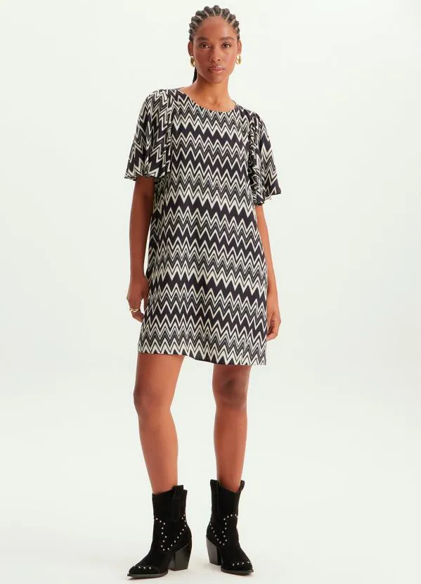 Lança Perfume - Vestido Curto Evasê de Viscose Estampado 3