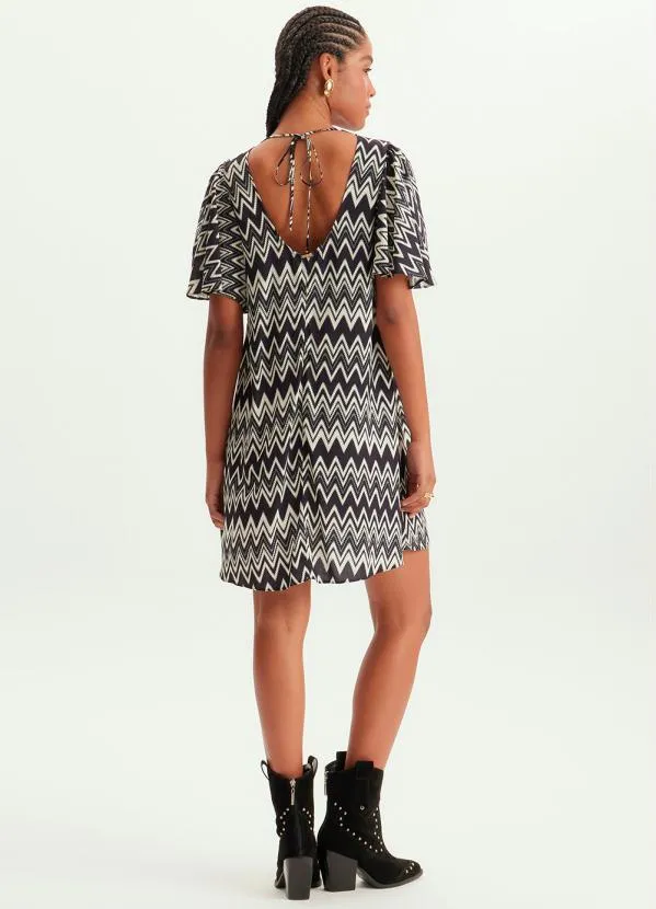 Lança Perfume - Vestido Curto Evasê de Viscose Estampado 4