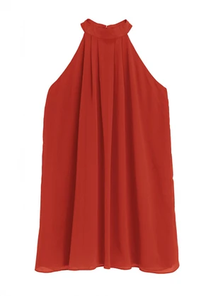 Enfim - Vestido Curto Evasê em Crepe Terracota - ENFIM