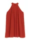Enfim - Vestido Curto Evasê em Crepe Amarelo - variação: Terracota