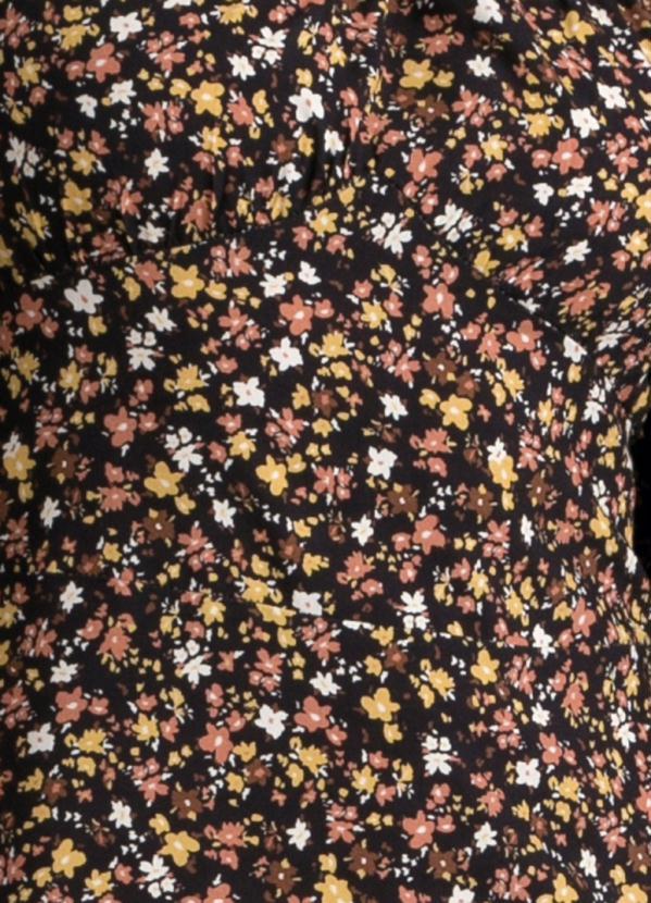 Enfim - Vestido Curto Evasê Floral Liberty Preto 2