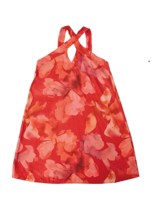 Enfim - Vestido Curto Evasê Floral Vermelho - ENFIM