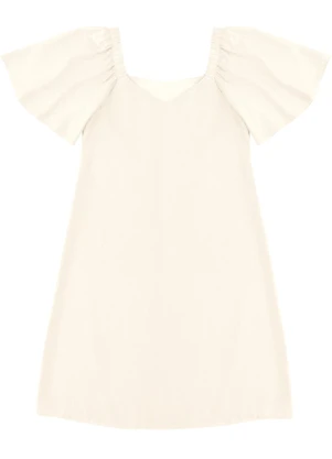 Malwee - Vestido Curto Evasê Off White - MALWEE