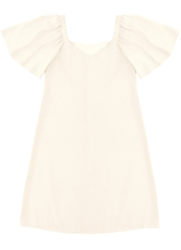 Malwee - Vestido Curto Evasê Off White 1