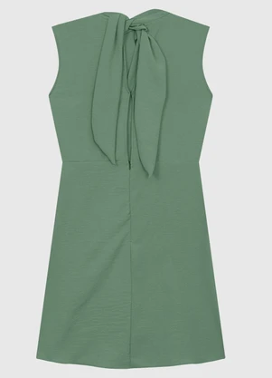 Enfim - Vestido Curto Evasê Texturizado Verde Pastel - ENFIM