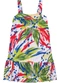 Malwee - Vestido Curto Evasê Tropical com Babado Laranja - variação: Vermelho