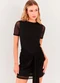 Sofie - Vestido Curto Evasê Tule com Amarração Azul - variação: Preto