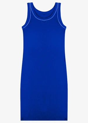 Rovitex - Vestido Curto Feminino Básico Ribana Azul - ROVITEX