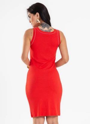 Rovitex - Vestido Curto Feminino Básico Ribana Vermelho - ROVITEX