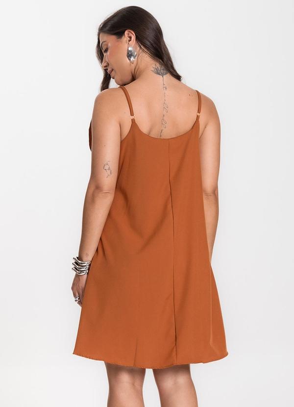 Select - Vestido Curto Feminino Boho de Alças Marrom 2