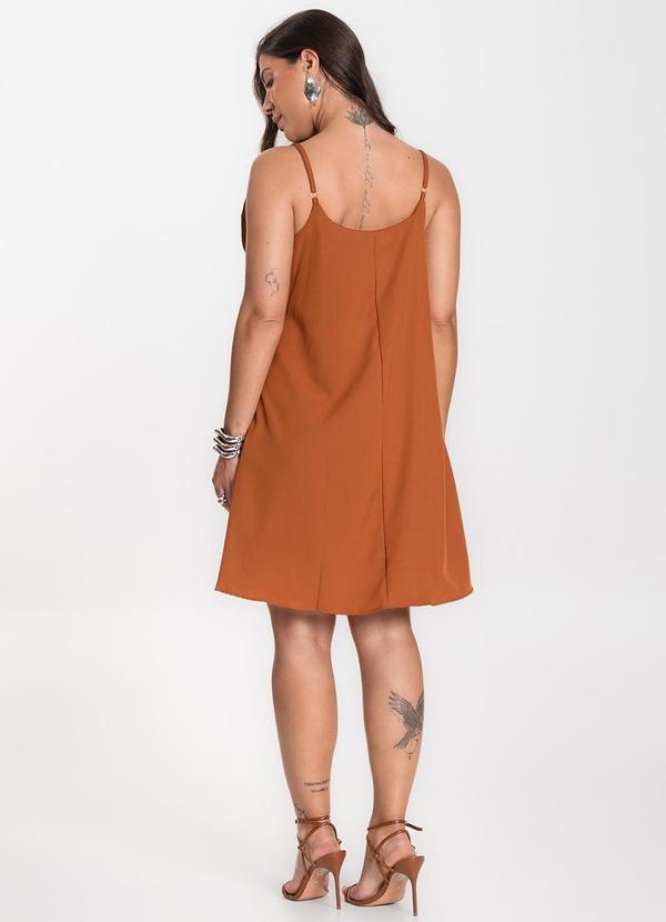 Select - Vestido Curto Feminino Boho de Alças Marrom 4