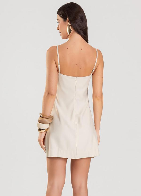 Dianna - Vestido Curto Feminino com Babados Bege 2