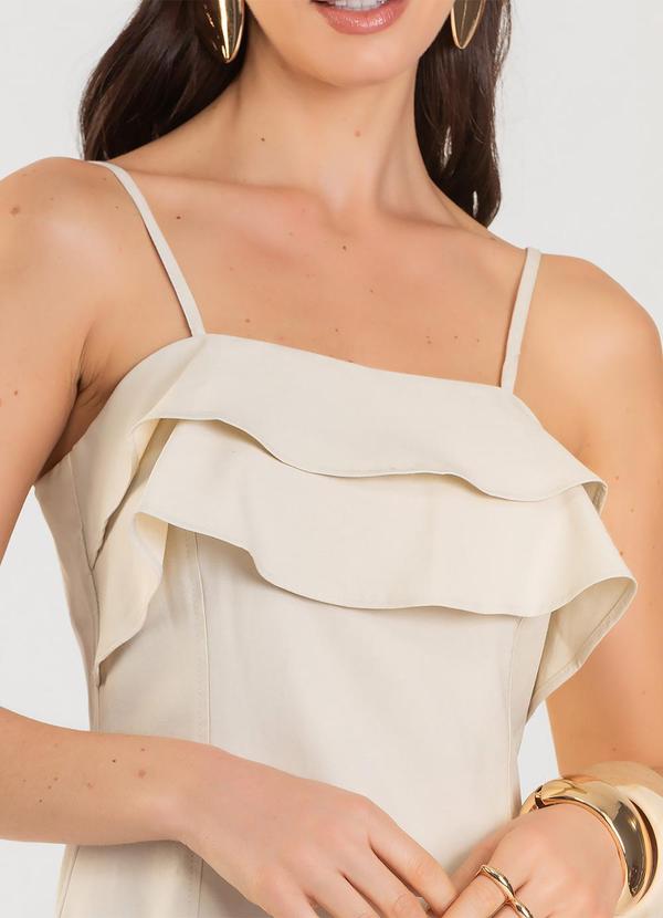 Dianna - Vestido Curto Feminino com Babados Bege 5