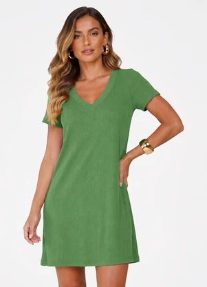 Endless - Vestido Curto Feminino com Decote V Verde - ENDLESS