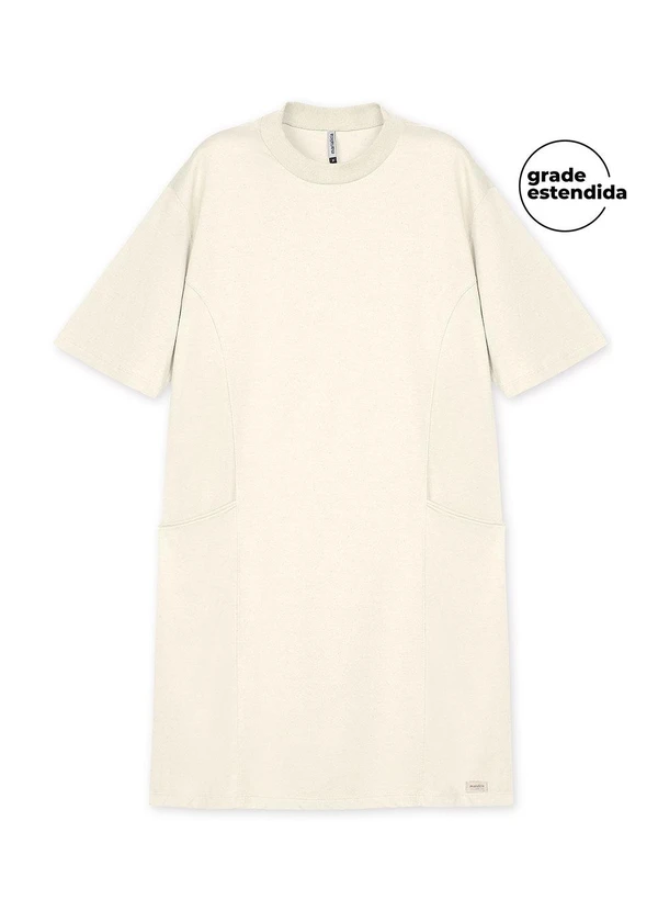 Marialícia - Vestido Curto Feminino Comfy Bege