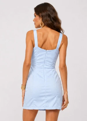 Rovitex - Vestido Curto Feminino de Alça Azul - ROVITEX