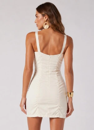 Rovitex - Vestido Curto Feminino de Alça Branco - ROVITEX