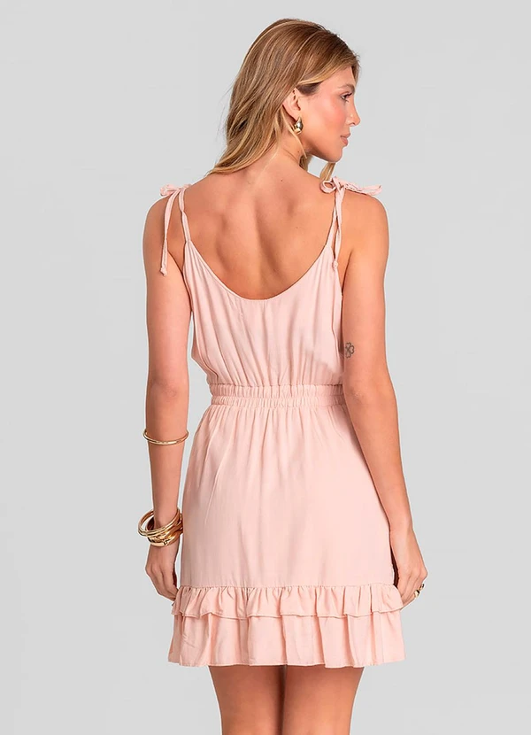 Dianna - Vestido Curto Feminino de Alça em Viscose Salmão 2