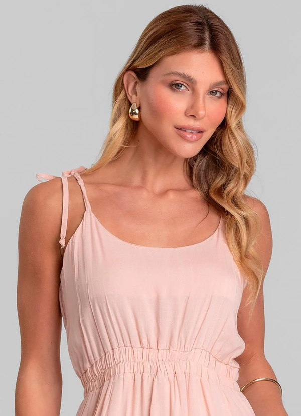 Dianna - Vestido Curto Feminino de Alça em Viscose Salmão 3