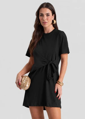 Dianna - Vestido Curto Feminino e Amarração Lateral Preto - DIANNA