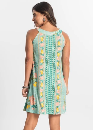 Rovitex - Vestido Curto Feminino em Liganete Verde - ROVITEX