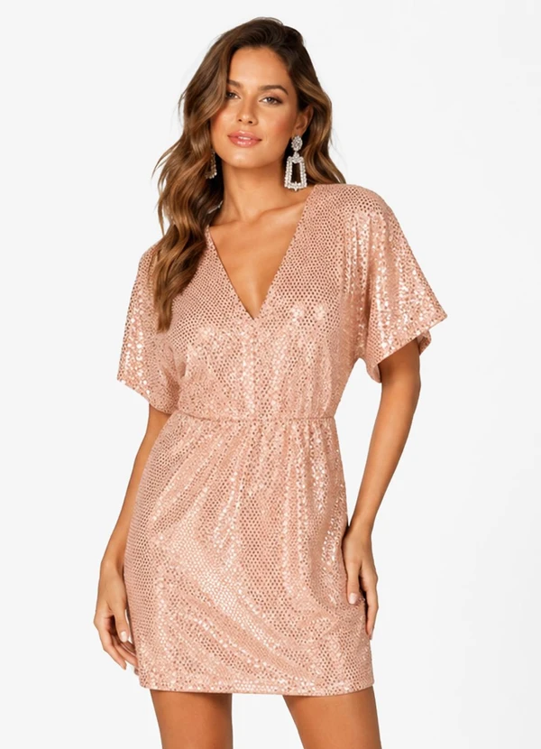 Endless - Vestido Curto Feminino em Malha Lantejoula Multic