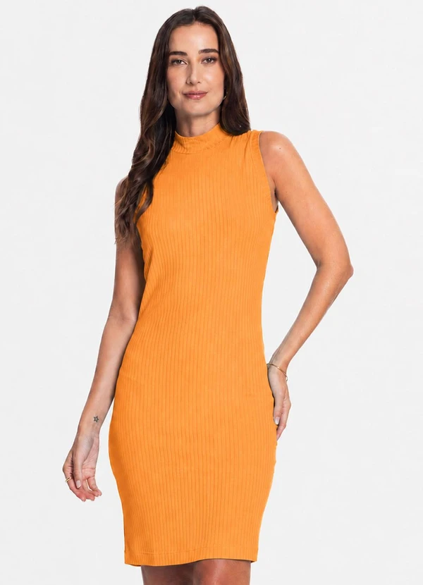 Infinita Cor - Vestido Curto Feminino em Ribana Amarelo