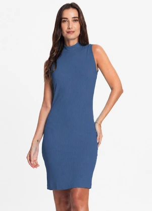 Infinita Cor - Vestido Curto Feminino em Ribana Azul - INFINITA COR