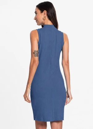 Infinita Cor - Vestido Curto Feminino em Ribana Azul - INFINITA COR