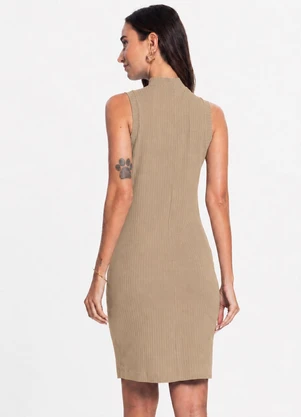 Infinita Cor - Vestido Curto Feminino em Ribana Bege - INFINITA COR