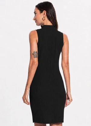 Infinita Cor - Vestido Curto Feminino em Ribana Preto - INFINITA COR