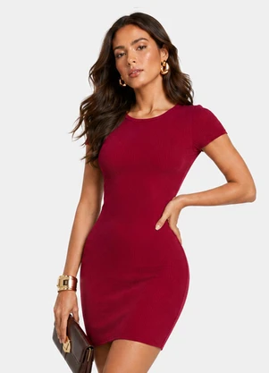 Rovitex - Vestido Curto Feminino em Ribana Vermelho - ROVITEX